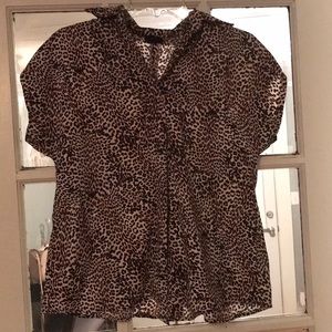 Leopard print blouse (XS)